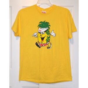 Dole Pineapple Short Sleeve Yellow Tee Shirt T-Shirt Size M-L  "Hug a Pineapple"